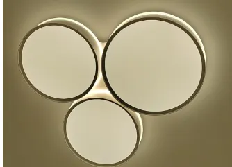 LED Ceiling fixture featuring three interlinked circular lights