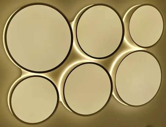 Modern LED Ceiling Light fixture Featuring Multiple Interlinked Circular Lights