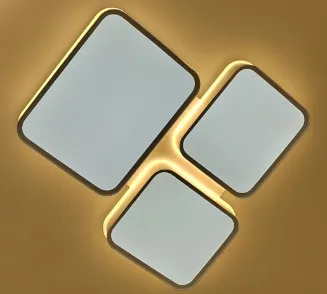 Modern Square LED Ceiling Lamp with Three interlinked Lights