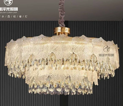 Lightsin Opulent Gold Chandelier Ceiling Light with Crystal Accents