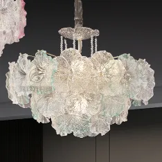 Modern Clear Glass chandelier Leaf shaped