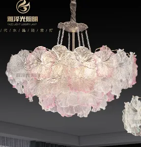 Murano Leaf Shaped Glass Chandelier