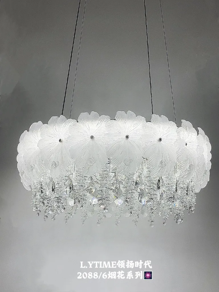 Generic Modern Luxury Glass Flower Crystal Chandelier