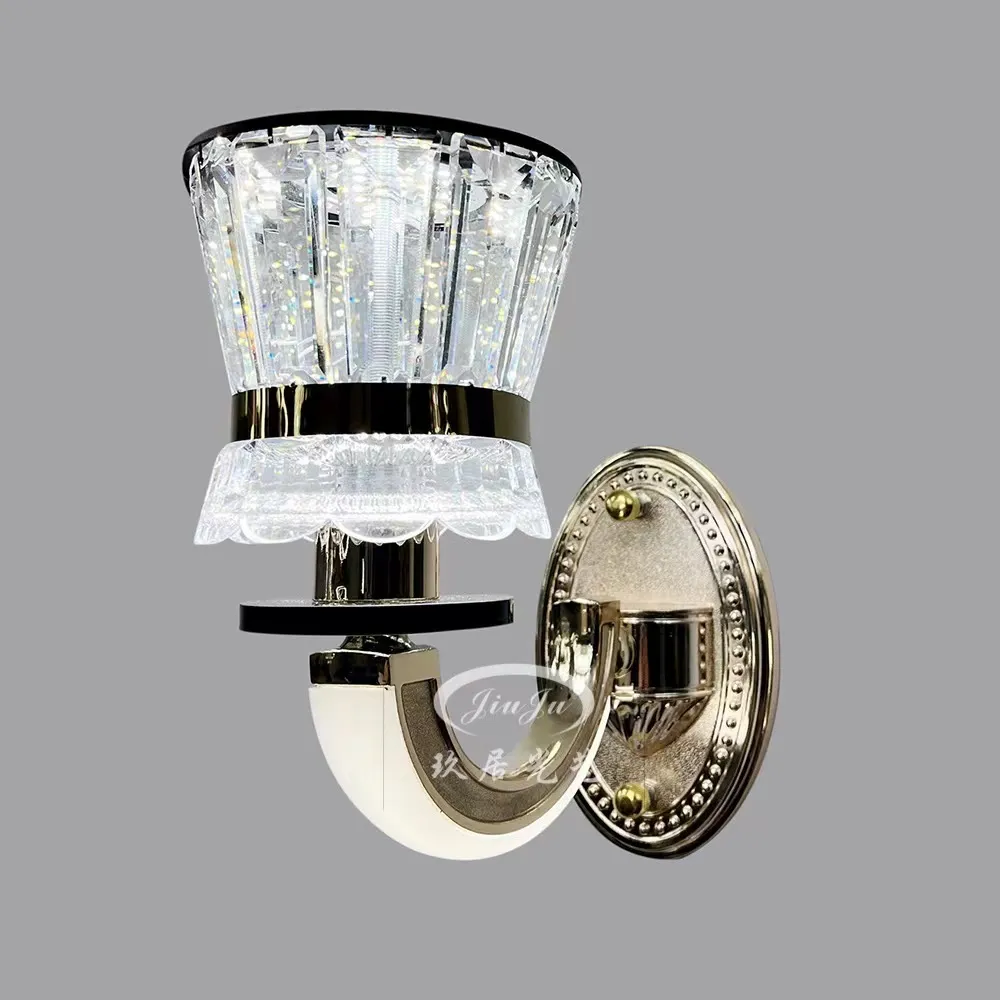 Single-arm Metal Base and Clear Fluted Glass Shades Wall Sconce