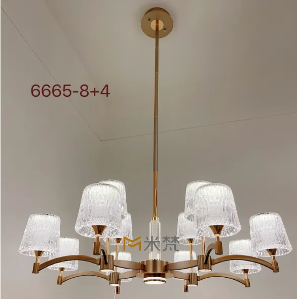 Modern Multi-light Pendant Chandelier with White Glass Shades