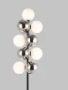Blair Smoke Glass Ball and Black Metal Floor Lamp