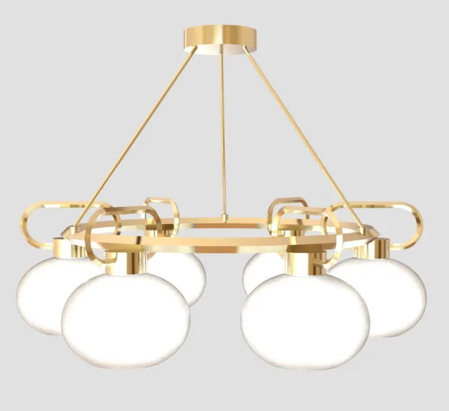 Round Bubble Glass Shade Chandelier